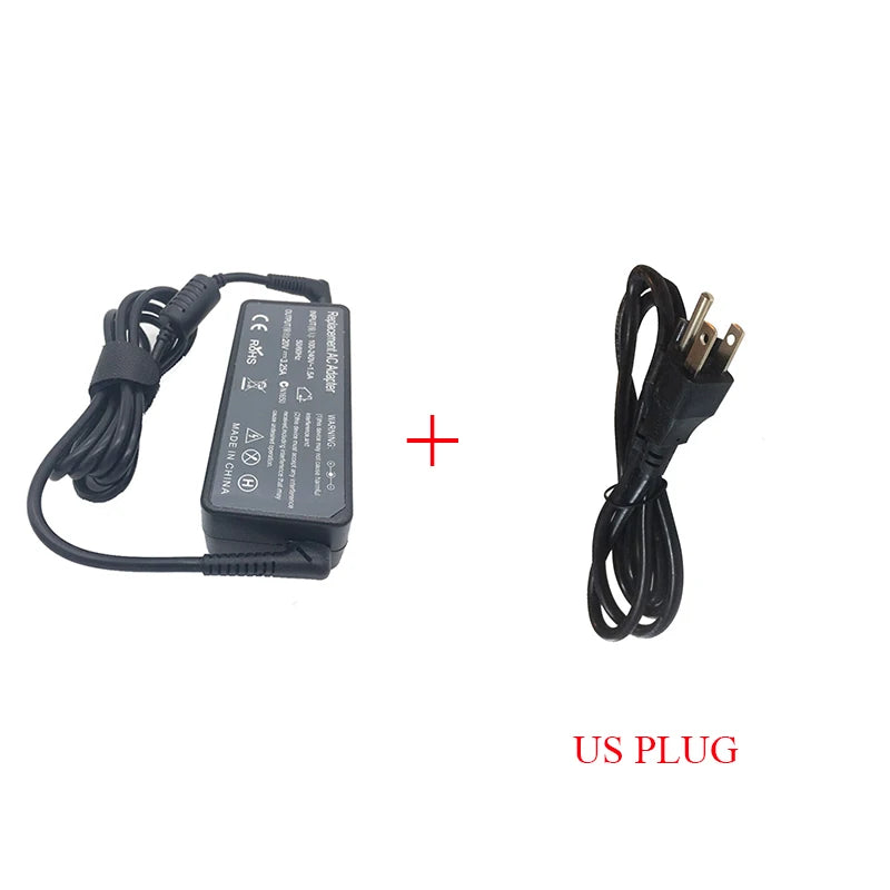 Black universal laptop power adapter with a US plug and cable.