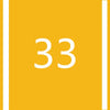 A yellow square background with a vertical white stripe on the left and right, featuring the number 33 in white.