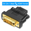 محول ثنائي الاتجاه أسود يحول إشارة DVI إلى HDMI والعكس