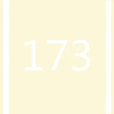 A close-up of a white number 173 on a pale yellow background.