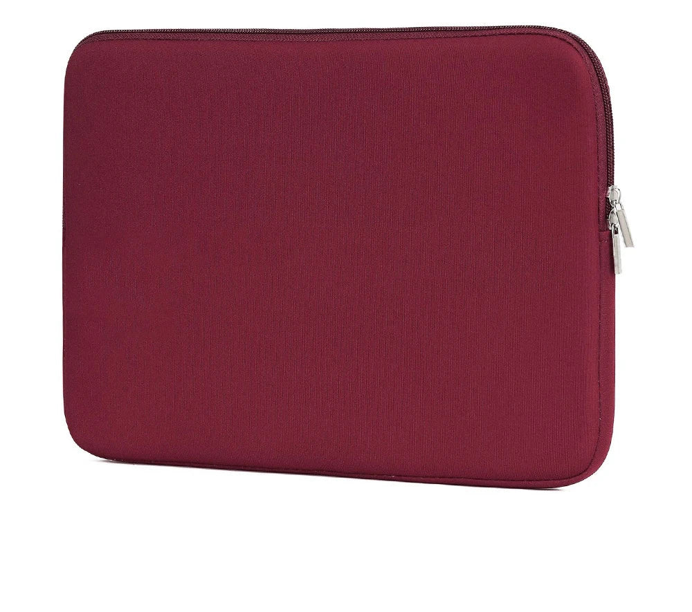 Funda delgada de algodón color borgoña intenso para portátiles, cuadernos y tabletas.