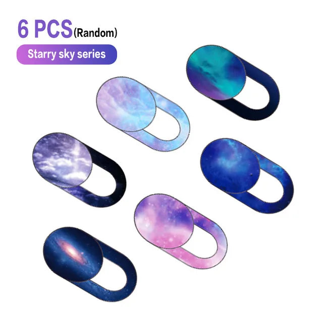 Six random starry sky series privacy webcam cover stickers for laptops