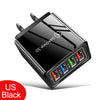 Black 4-port fast charging wall adapter with multiple USB-C and Type-C ports