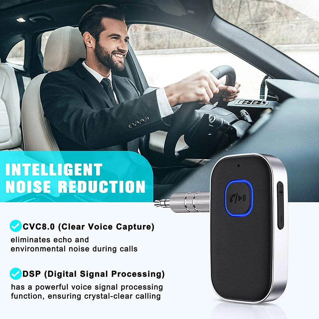 Bluetooth 5.0 Car Audio Adapter with Microphone