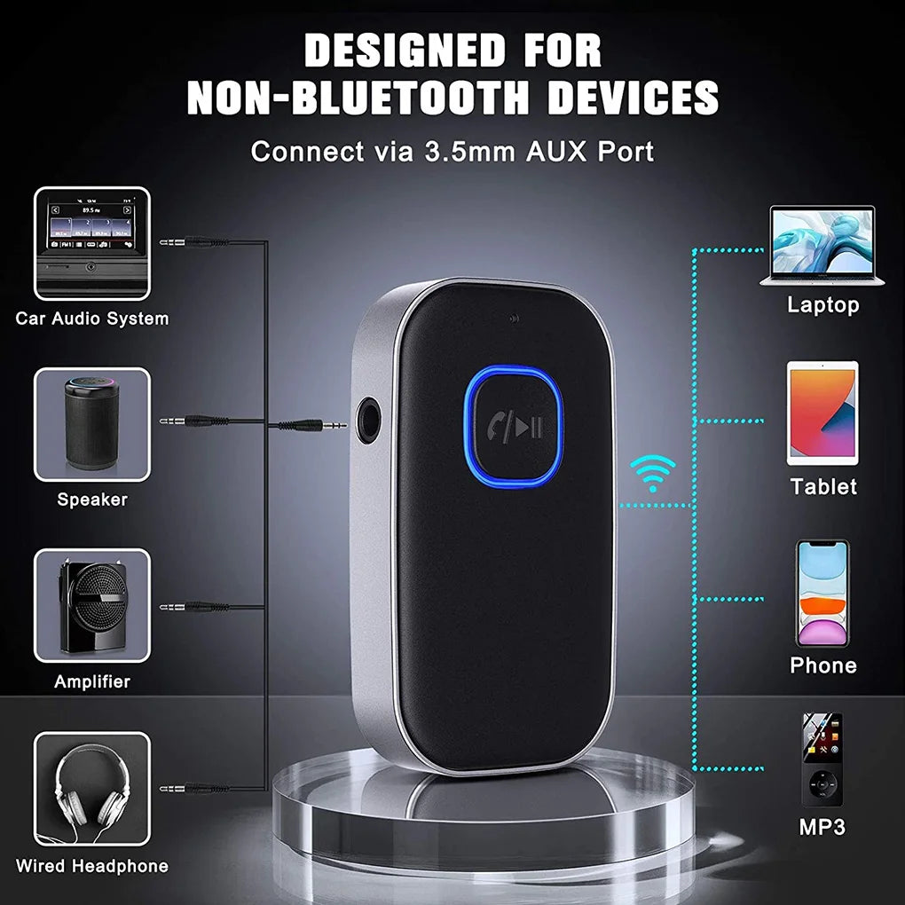 Bluetooth 5.0 Car Audio Adapter with Microphone