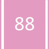 Two white numbers 88 centered on a pink background.