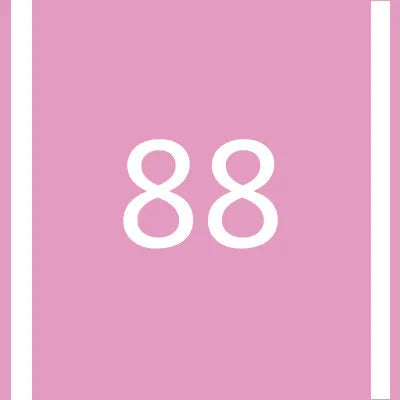 Two white numbers 88 centered on a pink background.