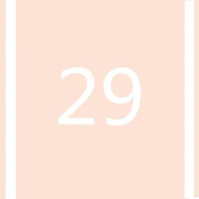A light pink background with the number 29 written in white.