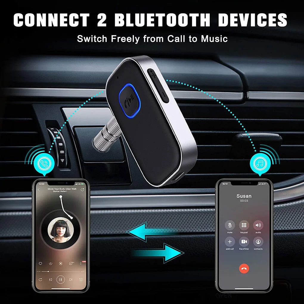 Bluetooth 5.0 Car Audio Adapter with Microphone
