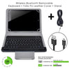 Wireless Bluetooth removable keyboard and folio PU leather cover with stand for a tablet