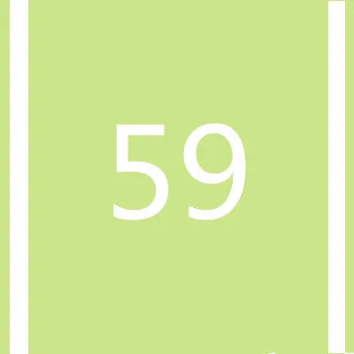 A light green square background with a vertical white stripe and the number 59 in white.