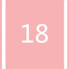 A pink rectangular background with vertical stripes, featuring the number 18 in white.