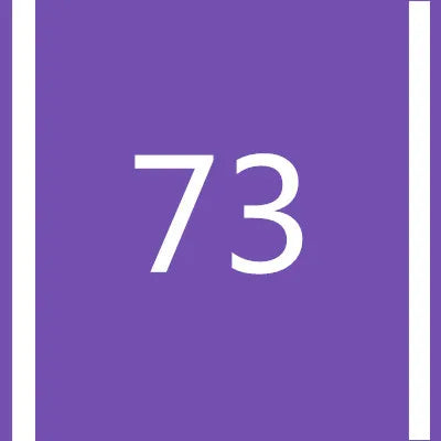 A purple square with a white number 73 centered on it.