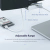 A multi-port USB 3.0 hub with an adjustable clip is shown being mounted onto a monitor screen or desk edge.