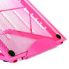 Pink ventilated metal mesh stand for drawing tablets, light pads, and laptops