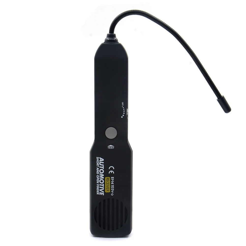 A black professional automotive circuit and wire tracing tool with a flexible cable.