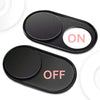 A black camera slider switch with ON and OFF markings shown on two separate oval buttons.