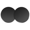 Two round, black magnetic mount plates for phones and devices.
