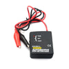 A black automotive tone transmitter with a red cable and connector for circuit tracing.