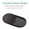 Black oval magnetic privacy cover for a webcam.