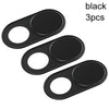 Three black ultra-thin magnetic webcam privacy covers.