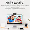 A computer monitor displaying an online teaching interface, featuring a 1080P HD webcam with a built-in microphone.