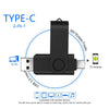 Black Type-C 2-in-1 adapter for connecting a PC and Android device, featuring a rotatable tail end.