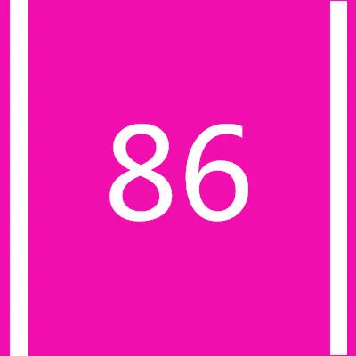 A magenta square background with the white number 86 centered on it.