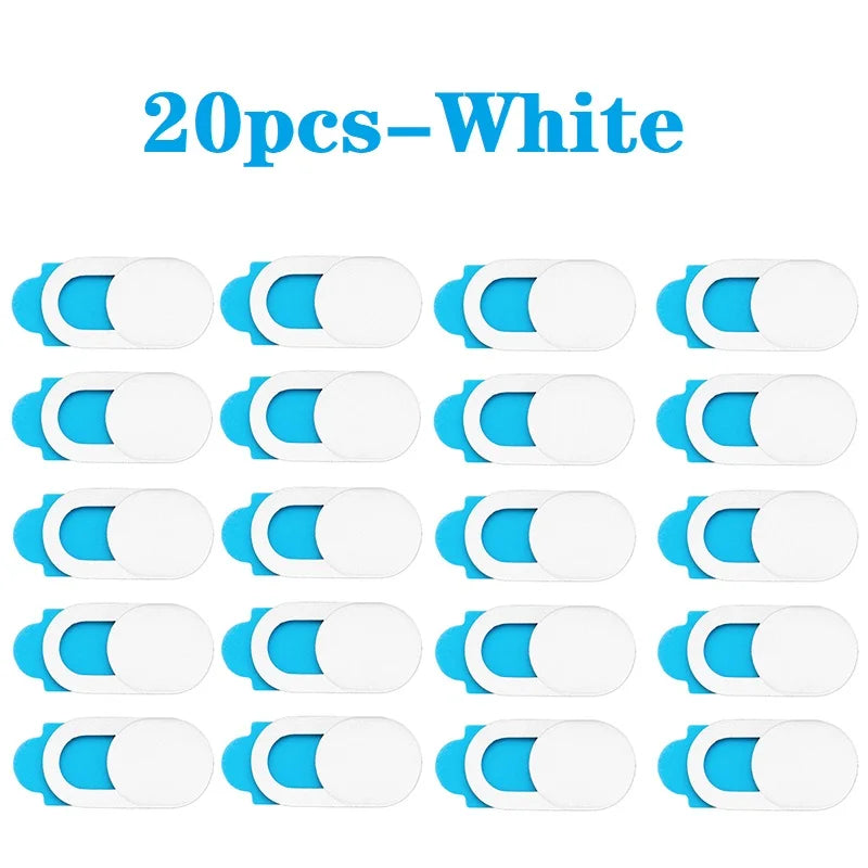 20 pieces of white privacy sliding camera covers for laptops and devices