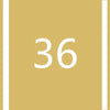 A beige square background with a vertical light brown stripe and the number 36 in white.