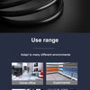 Schwarzes, gewickeltes Ultra-Speed Cat8 Ethernet-Kabel, das seine Verwendung in verschiedenen Umgebungen demonstriert.