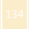 A pale yellow background with the number 134 written in white font.