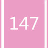 A pink rectangular background with the number 147 written in white.