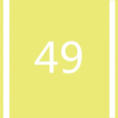 A yellow vertical stripe with the number 49 in white centered on it.