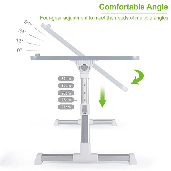 Support portable ajustable pour ordinateur portable avec quatre angles d'ajustement pour une vision polyvalente.