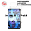 Tempered glass screen protectors for iPad Air 1, iPad Air 2, and iPad Pro 9.7