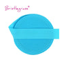 A bright blue adjustable spandex elastic hair tie with a wide band.