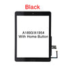 Black LCD touch screen digitizer for iPad 2018 with a home button.