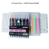 A set of 12 pastel pens and 12 refill packs for art and doodling