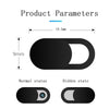 Diagram showing the parameters of a privacy sliding camera cover, illustrating normal and hidden states.