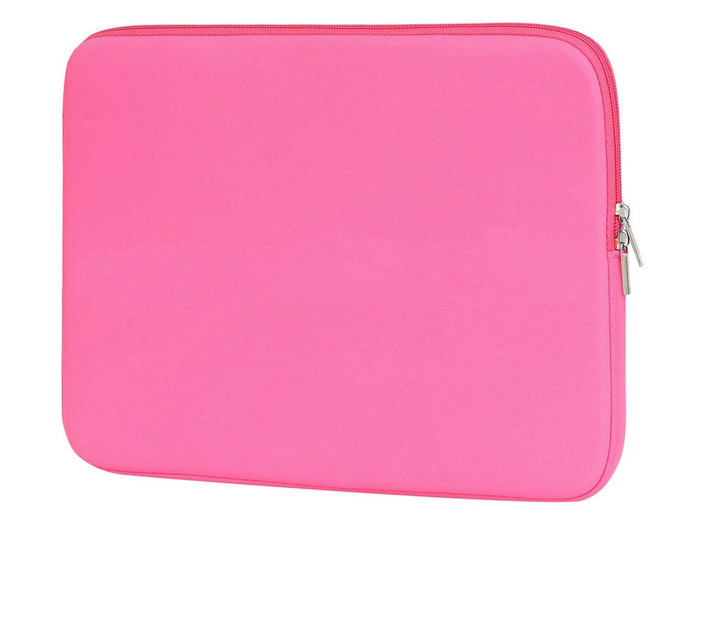 Funda delgada de algodón rosa brillante para portátiles y tabletas.