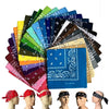 A variety of colorful 100% cotton bandana square scarves and bandanas displayed in a fan shape.