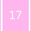 A pink square background with a white number 17 centered on it.