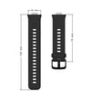 Schwarze Silikonarmband für einen Huawei Fitness-Tracker mit Abmessungen