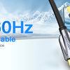 كابل محول من DVI إلى HDMI مزدوج الاتجاه فضي وأصفر أمام خلفية جبل ثلجي.