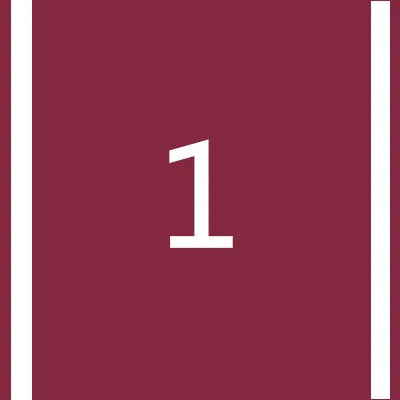 A maroon square with a white number 1 centered inside.