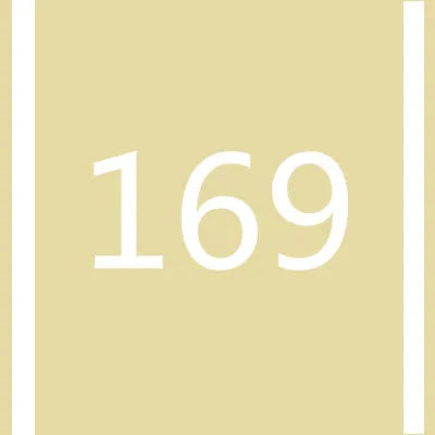 A light beige background with the number 169 in white centered on it.