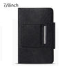 Black leather keyboard cover for tablets, showing a slim protective case.