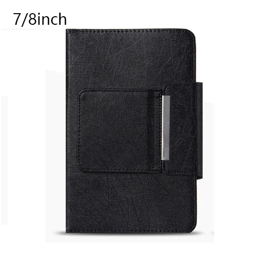Black leather keyboard cover for tablets, showing a slim protective case.