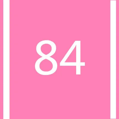 A pink vertical rectangle with a white number 84 centered inside.